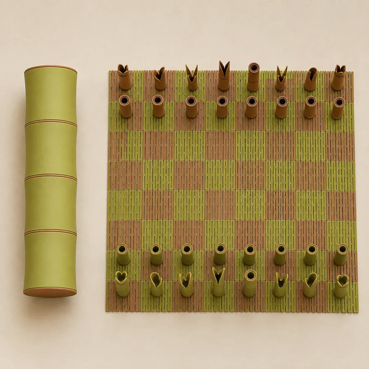 Bamboo Themed Portable Chess Set – Travel Ready