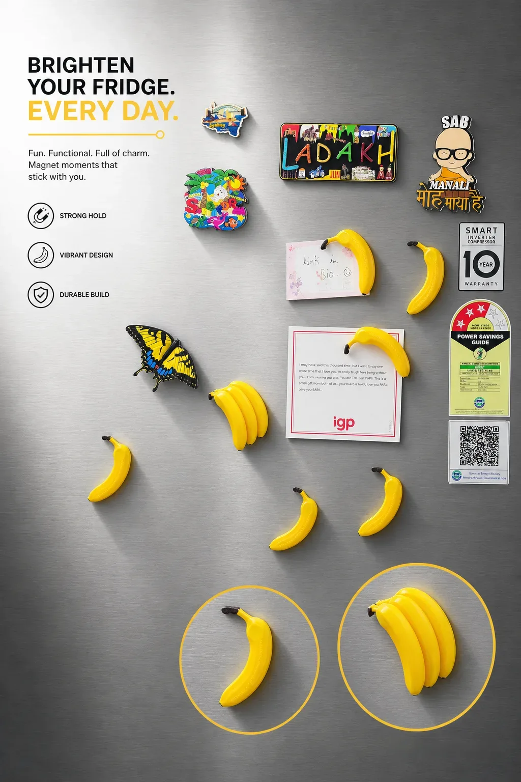 Banana Fridge Magnets – Fun Kitchen & Home Decor