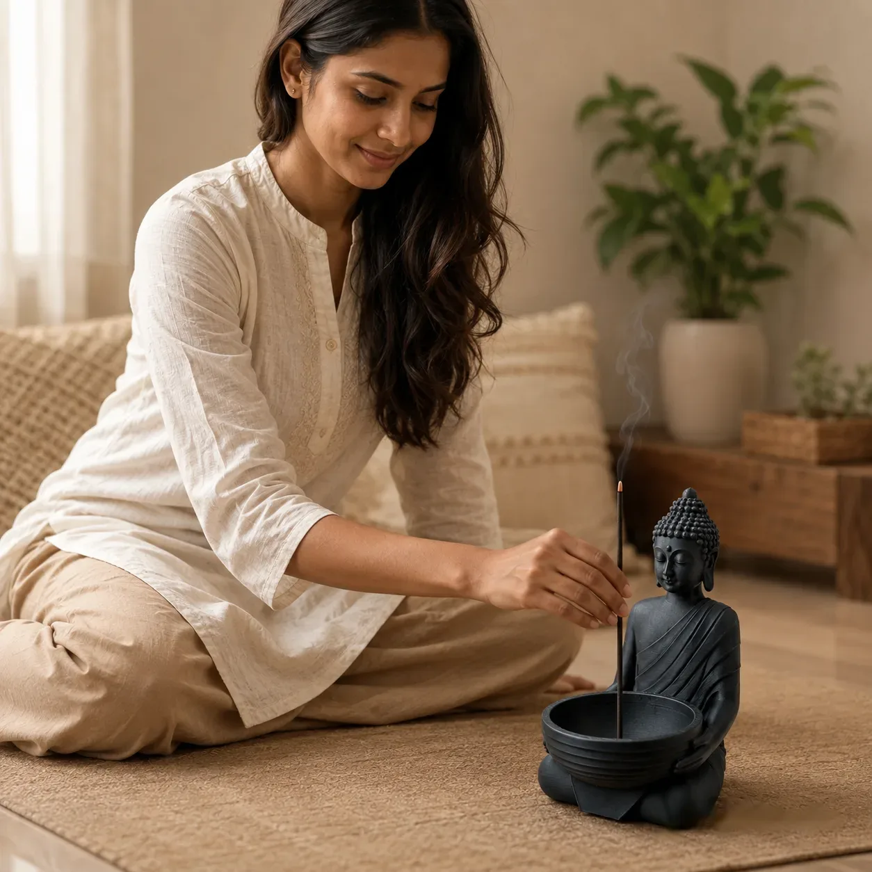 Buddha Incense Holder for Calming Spaces (Single Colour)