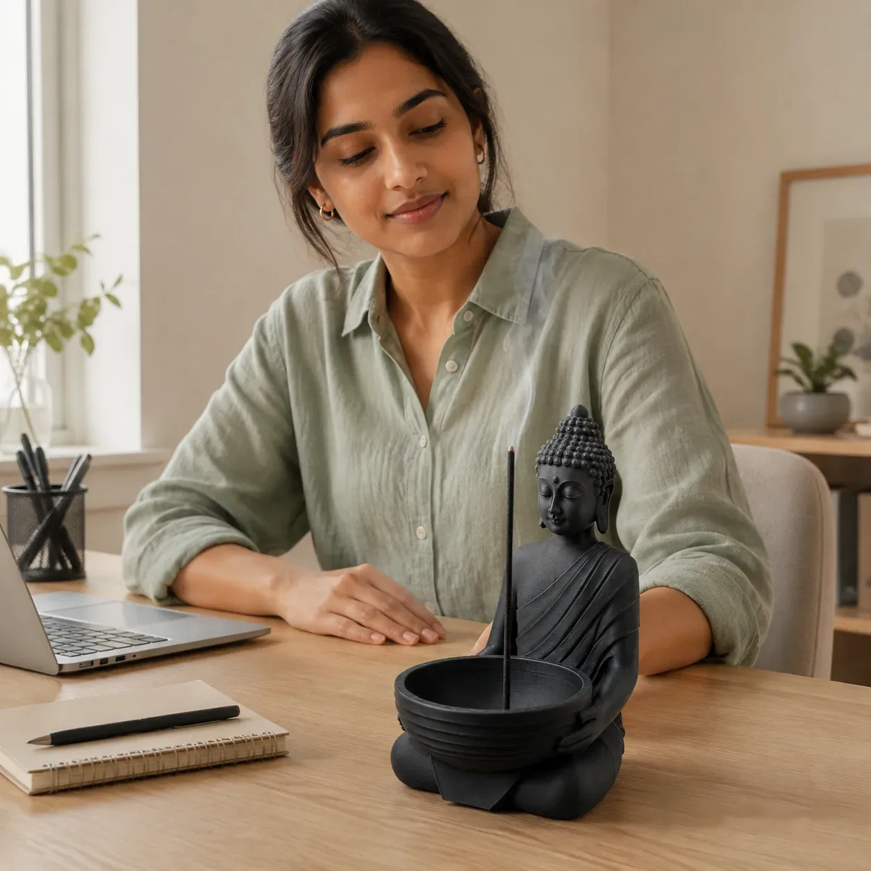 Buddha Incense Holder for Calming Spaces (Single Colour)