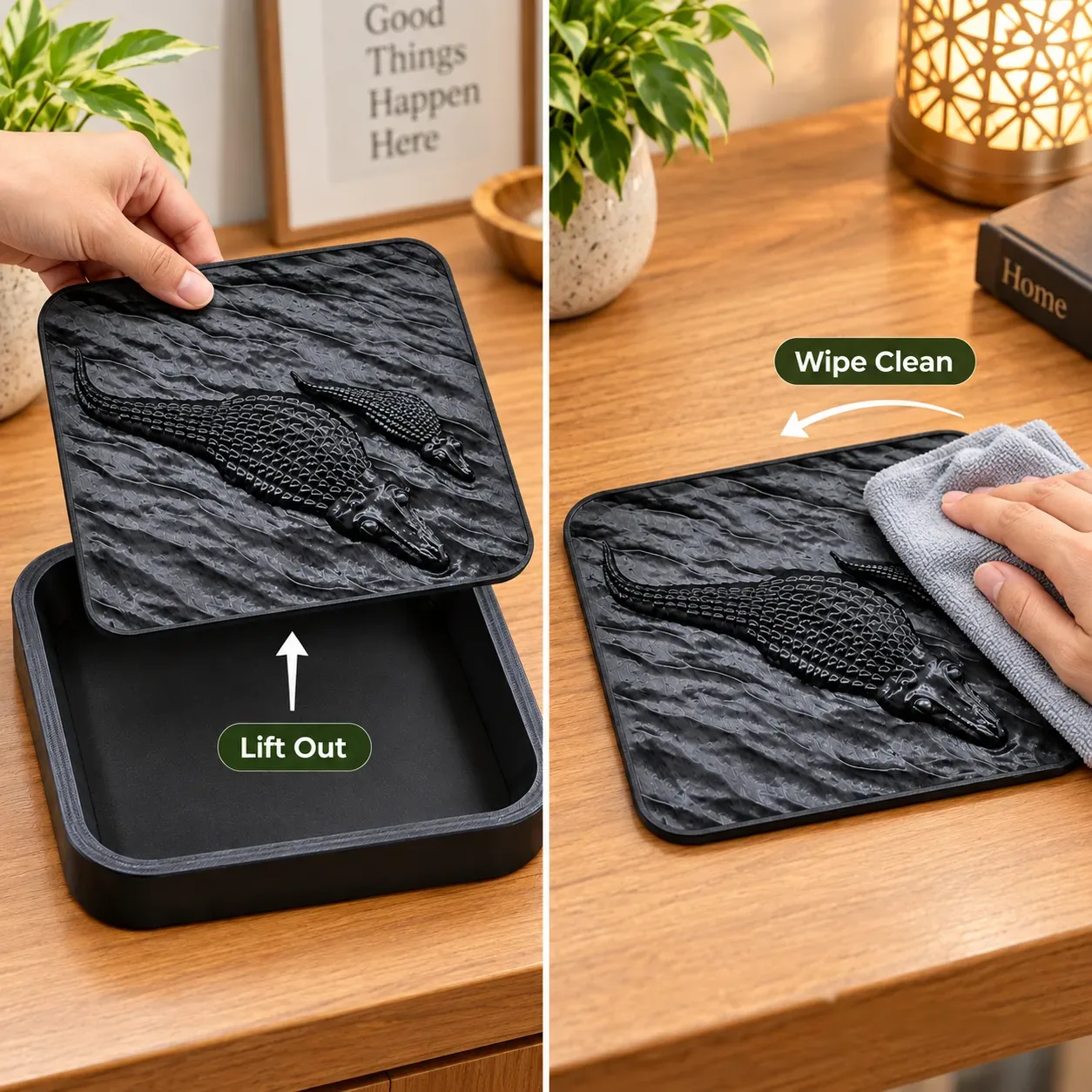 Crocodile Catch-All Tray – Stylish Entryway Organizer