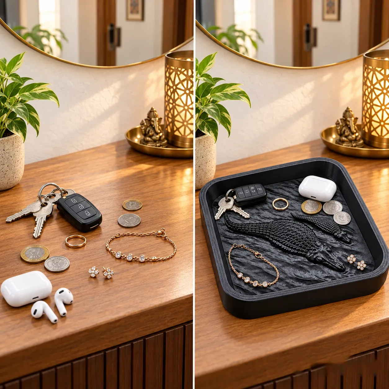 Crocodile Catch-All Tray – Stylish Entryway Organizer