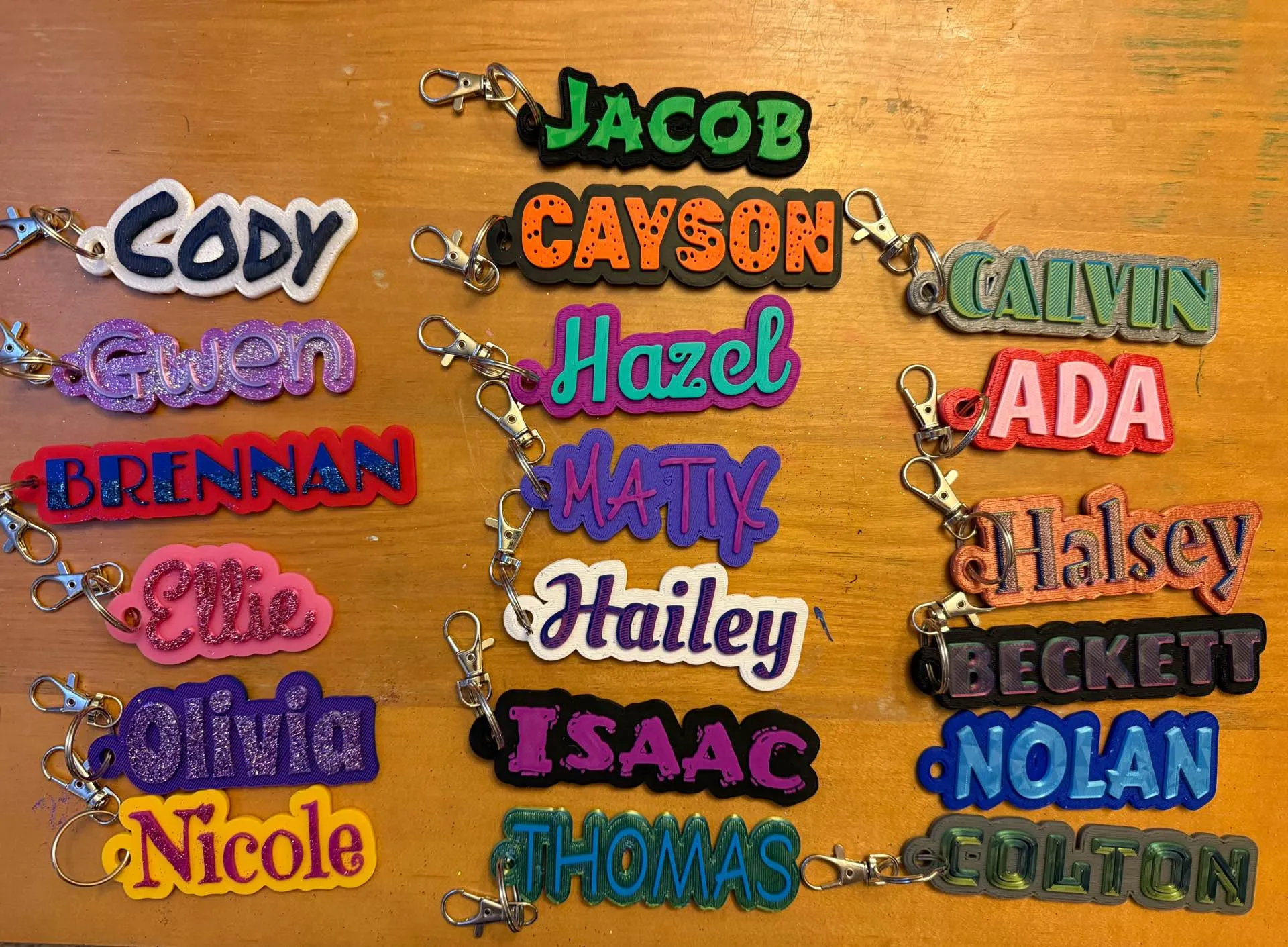 Custom Name Keychain - Personalised 3D Printed Name Tag
