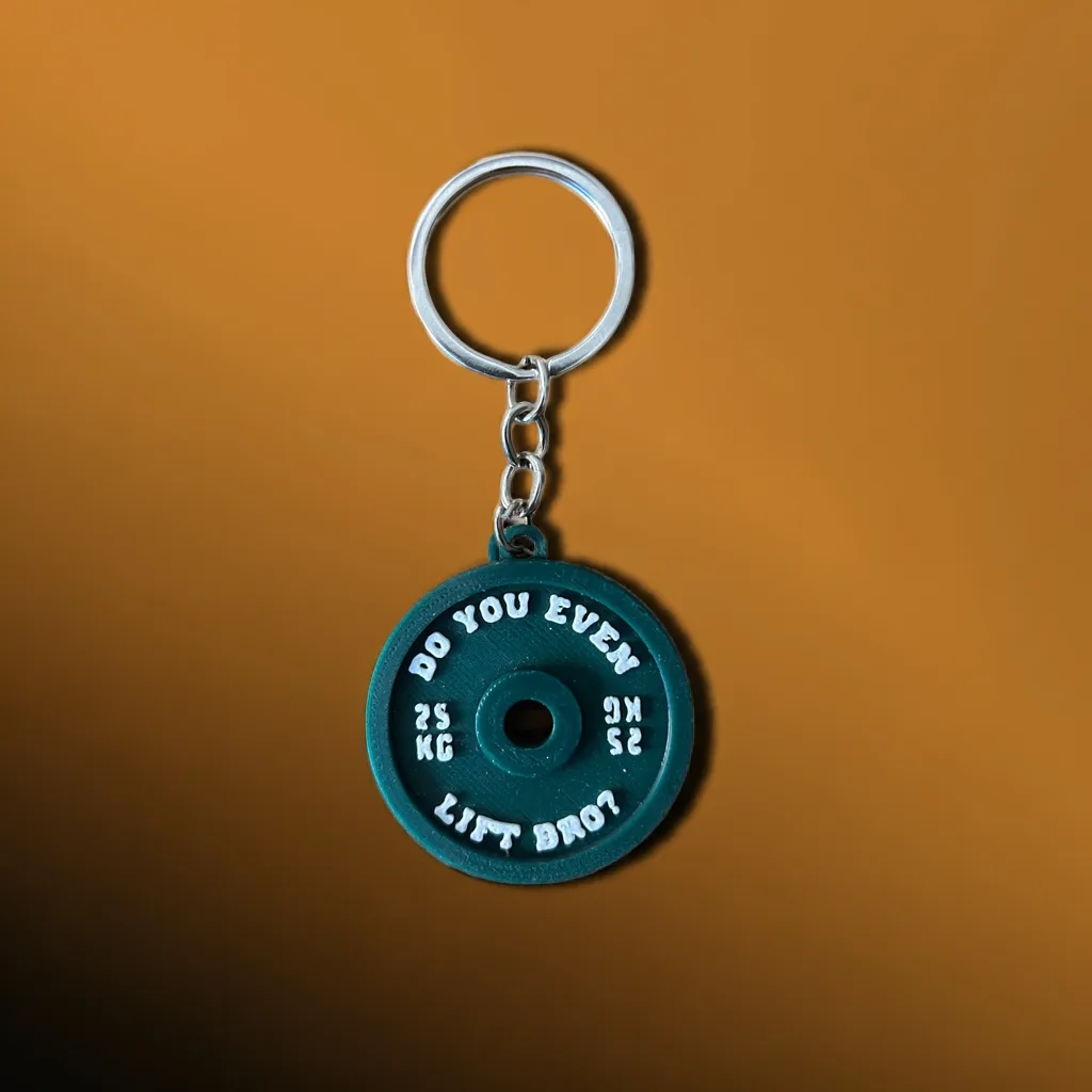 “Do You Even Lift Bro?” – Weight Plate Gym Keychain for Fitness Lovers (Pack of 2)