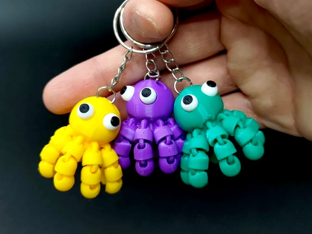 Flexi Octopus Keychain - Articulated 3D Printed Octopus