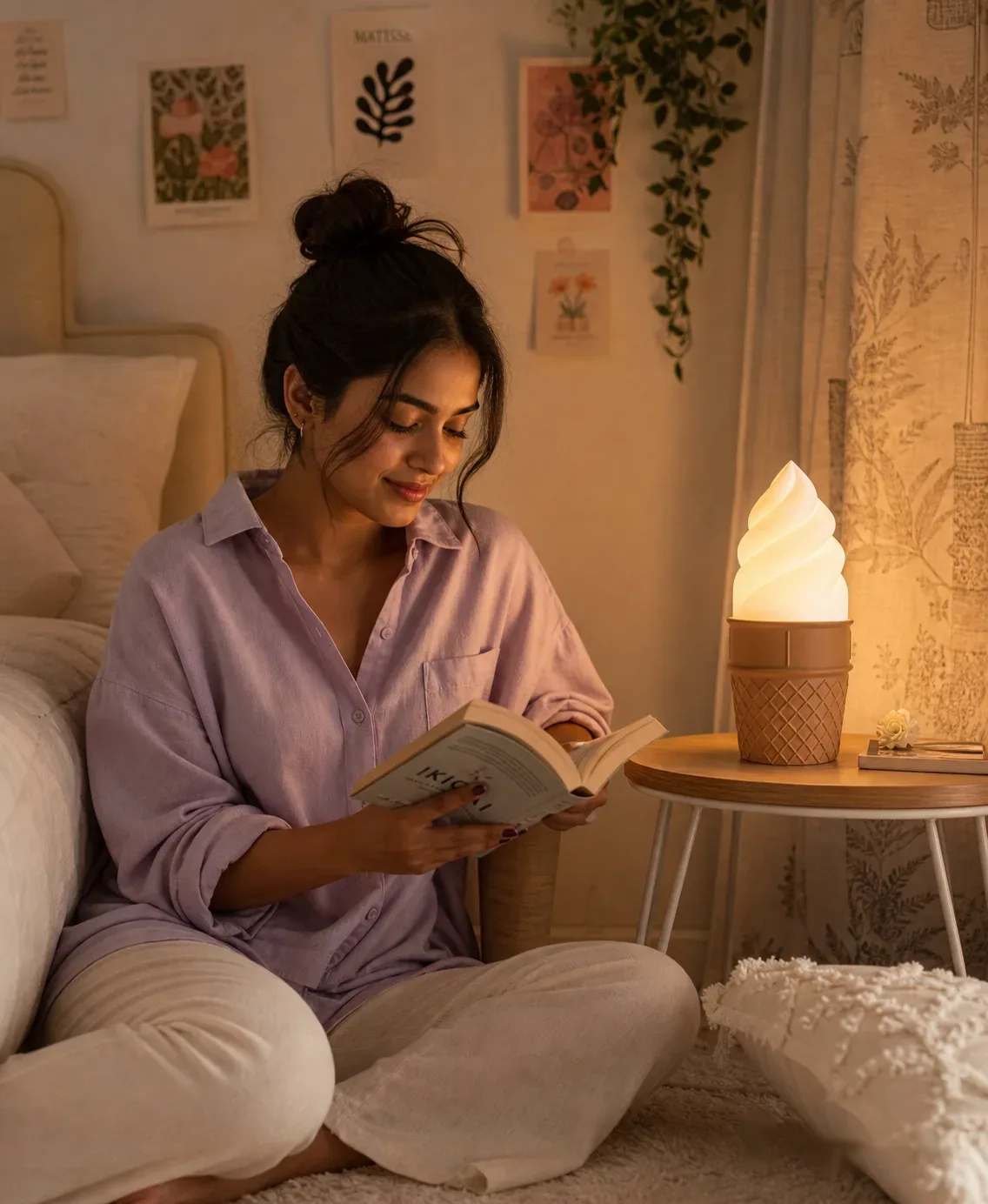 Gelato Ice Cream Cone Desk Lamp for Cozy Ambient Light