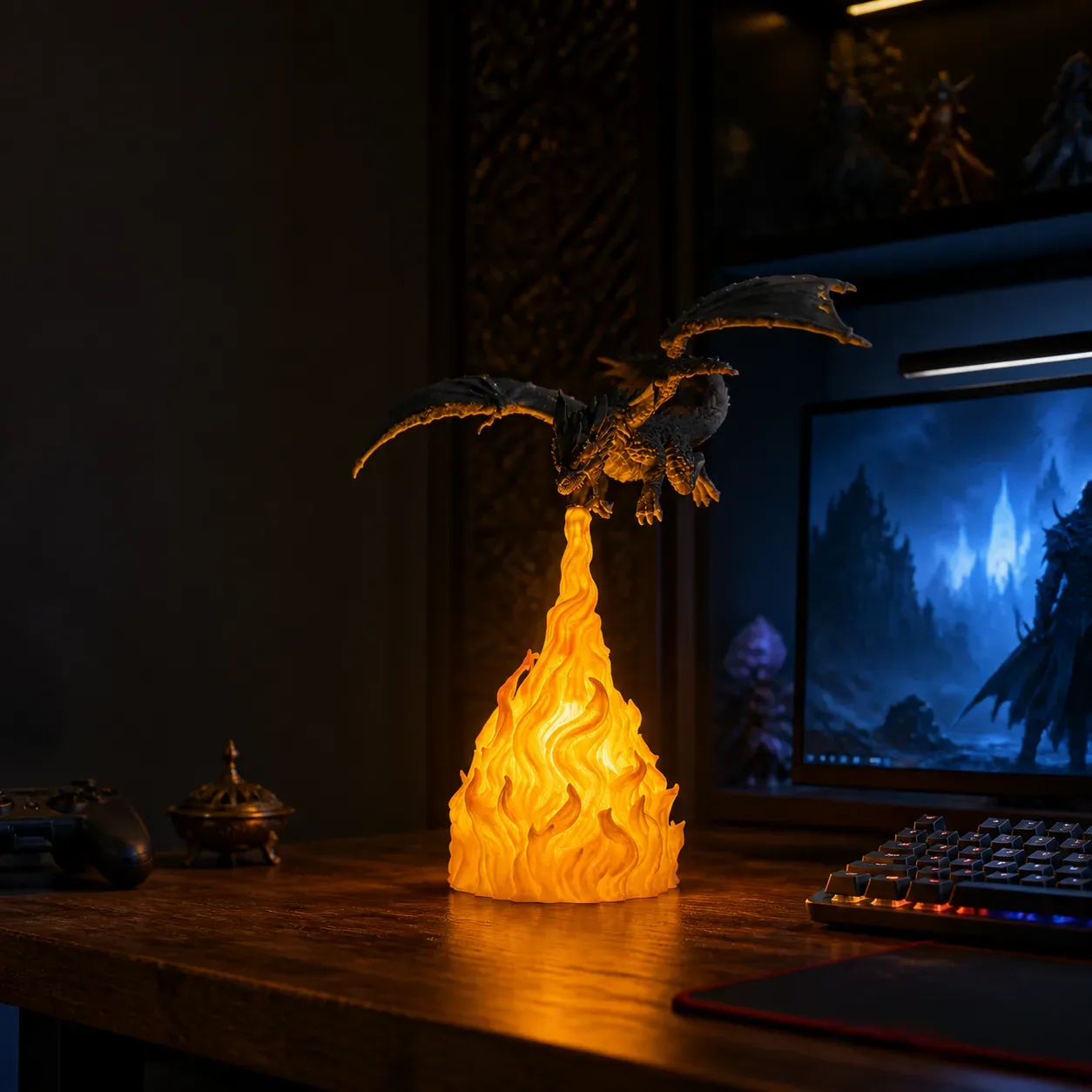 GOT Themed Dragon Flame LED Lamp – Cinematic Fantasy Glow