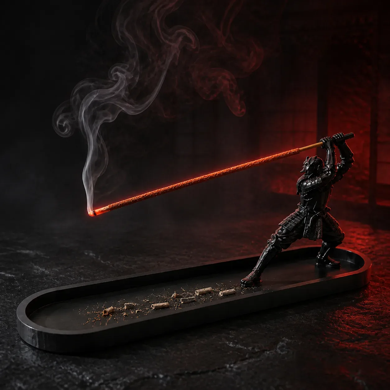 Katana Warrior Incense Holder with Ash Catcher