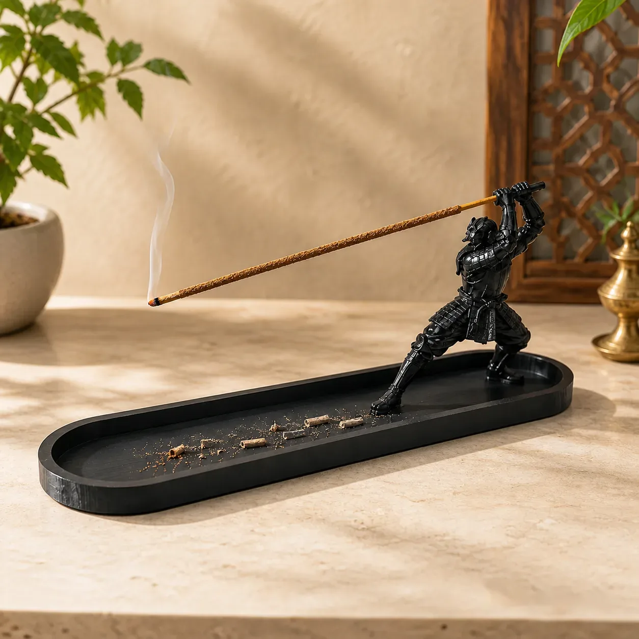 Katana Warrior Incense Holder with Ash Catcher