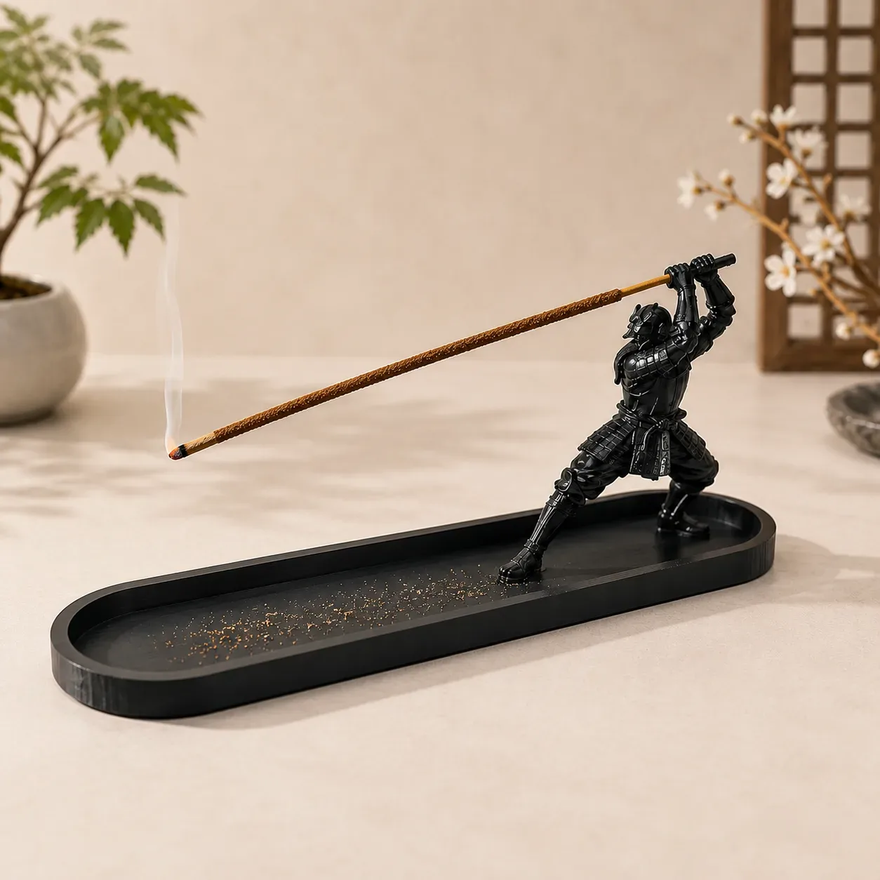 Katana Warrior Incense Holder with Ash Catcher