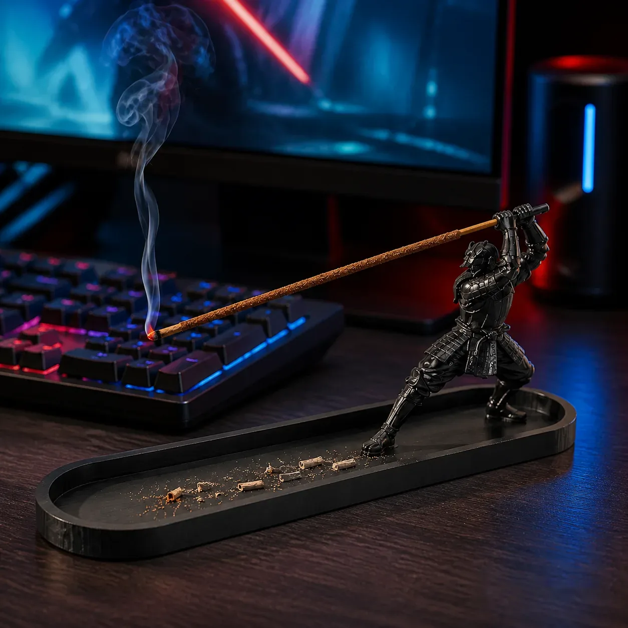 Katana Warrior Incense Holder with Ash Catcher