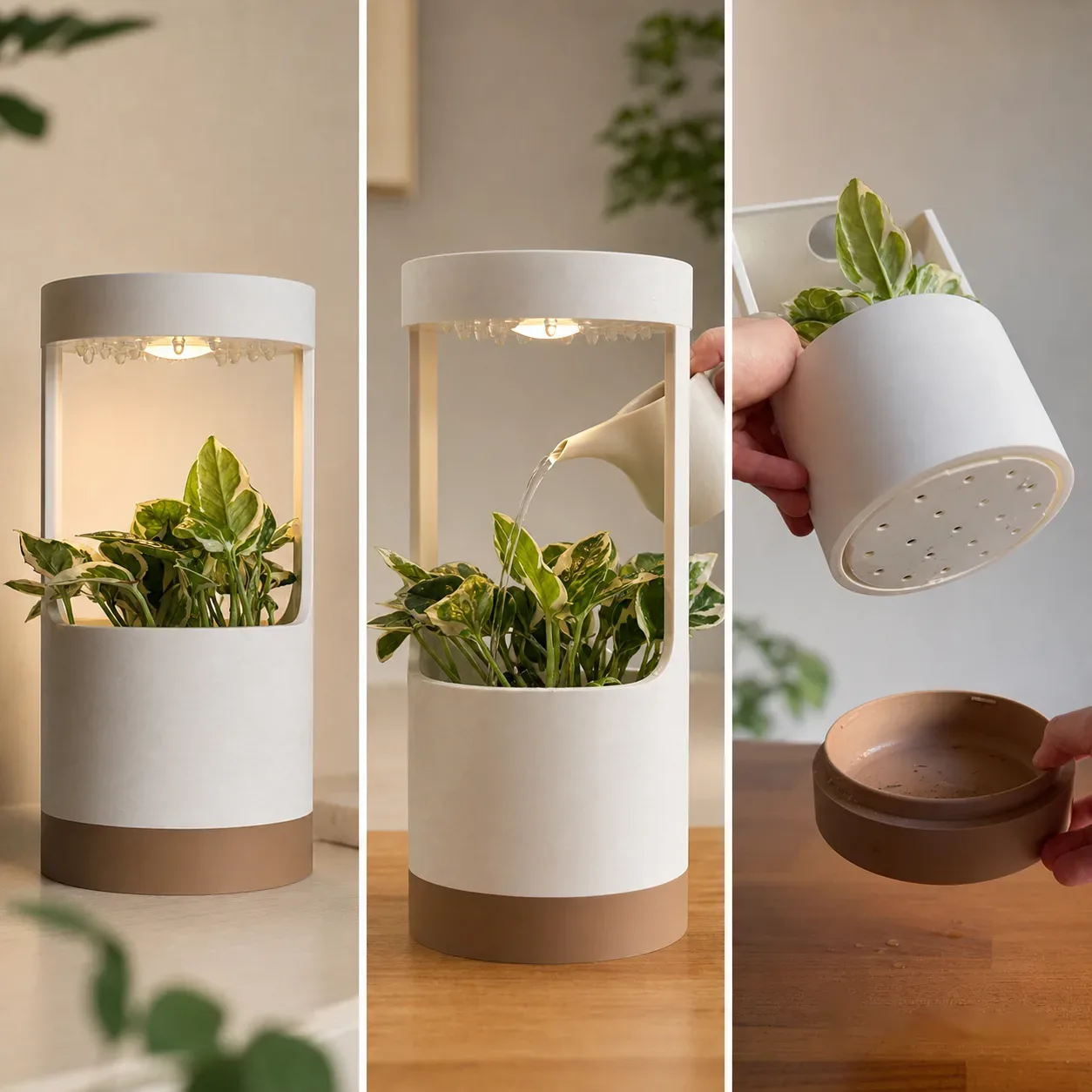 lantern-desk-vase-with-grow-light-and-drip-tray