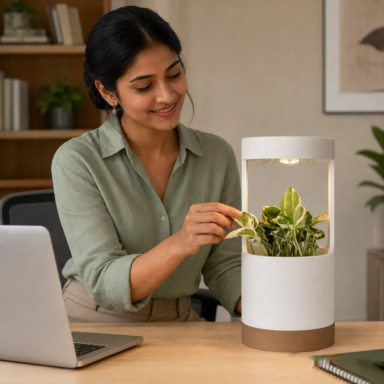 lantern-desk-vase-with-grow-light-and-drip-tray