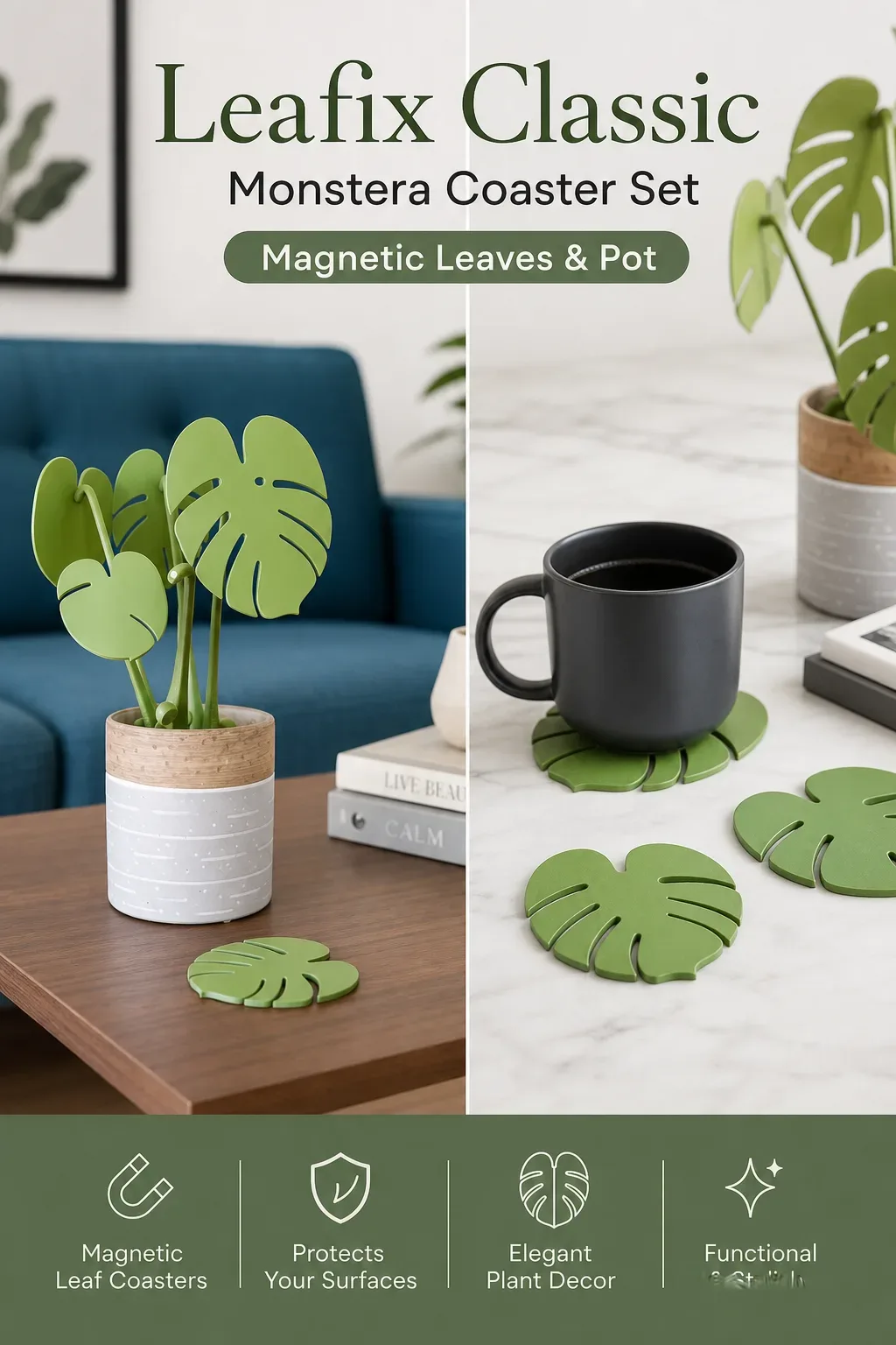 leafix-classic-monstera-coaster-set-with-magnetic-leaves-pot