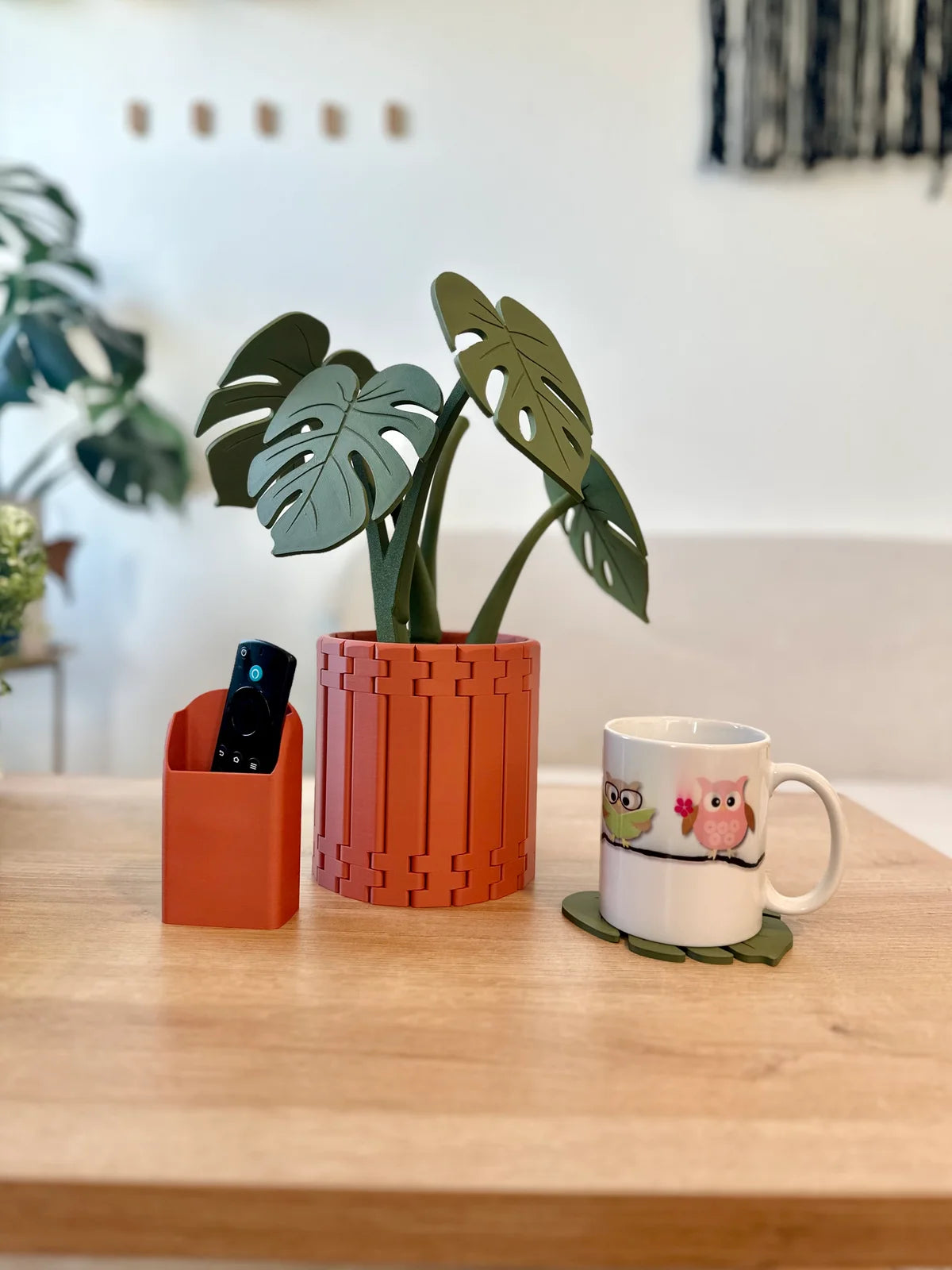 Leafix Monstera Coaster Set With Magnetic Leaves & Pot