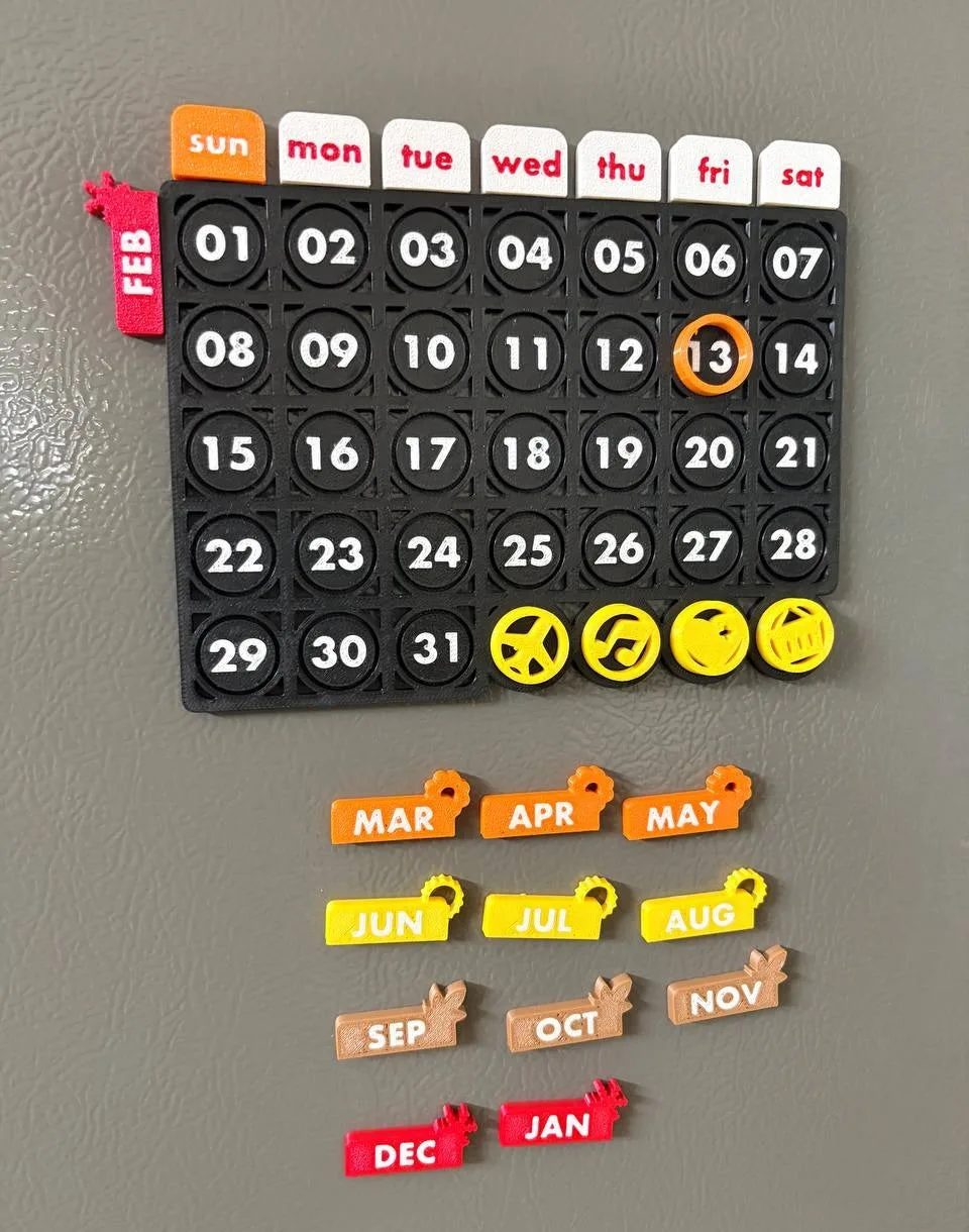 Magnetic Fridge Calendar