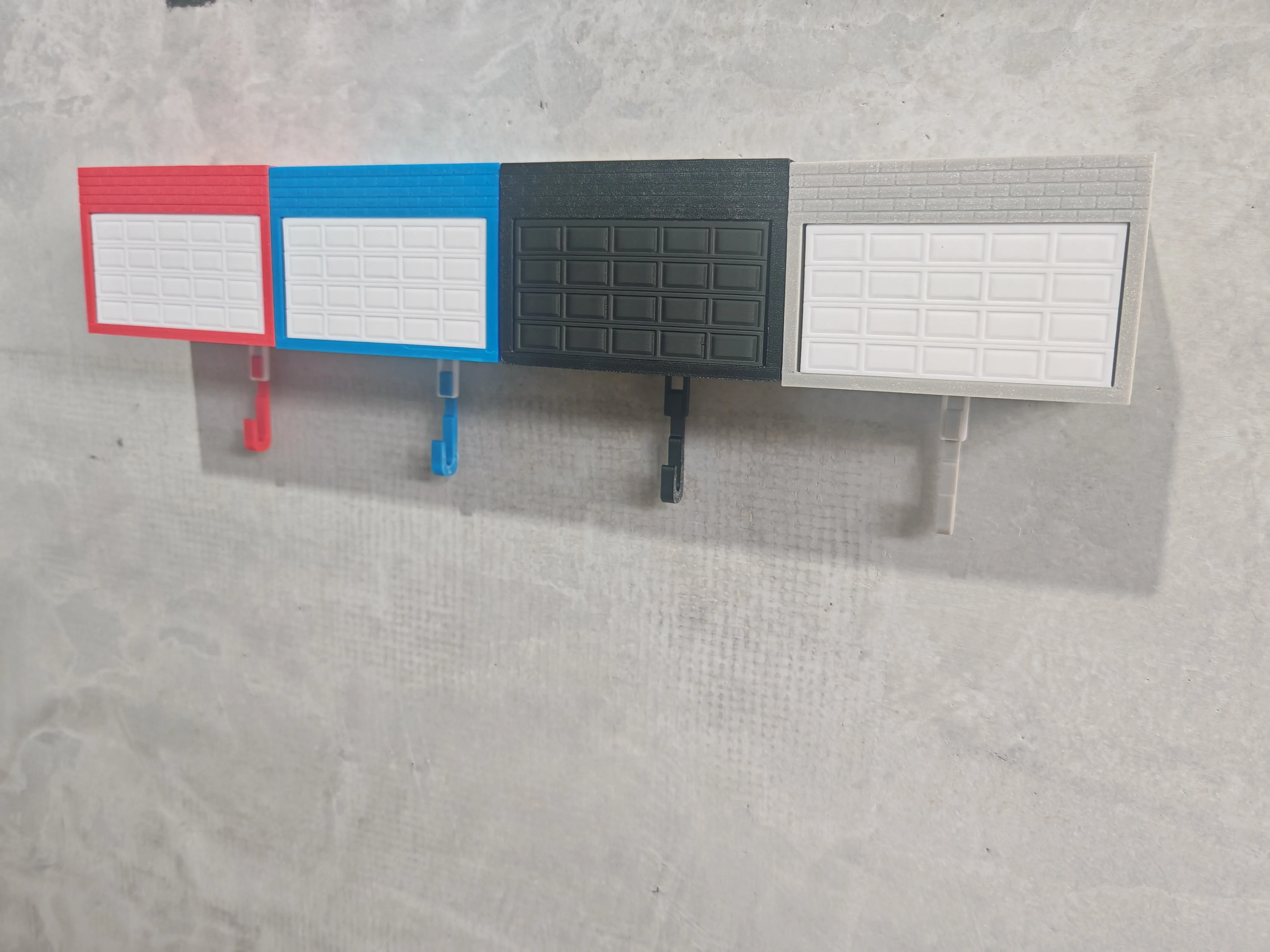 Miniature Car Garage Key Holder with 1:64 Scale Model – Wall Mount with Opening Garage Door (With Hot Wheels Car)