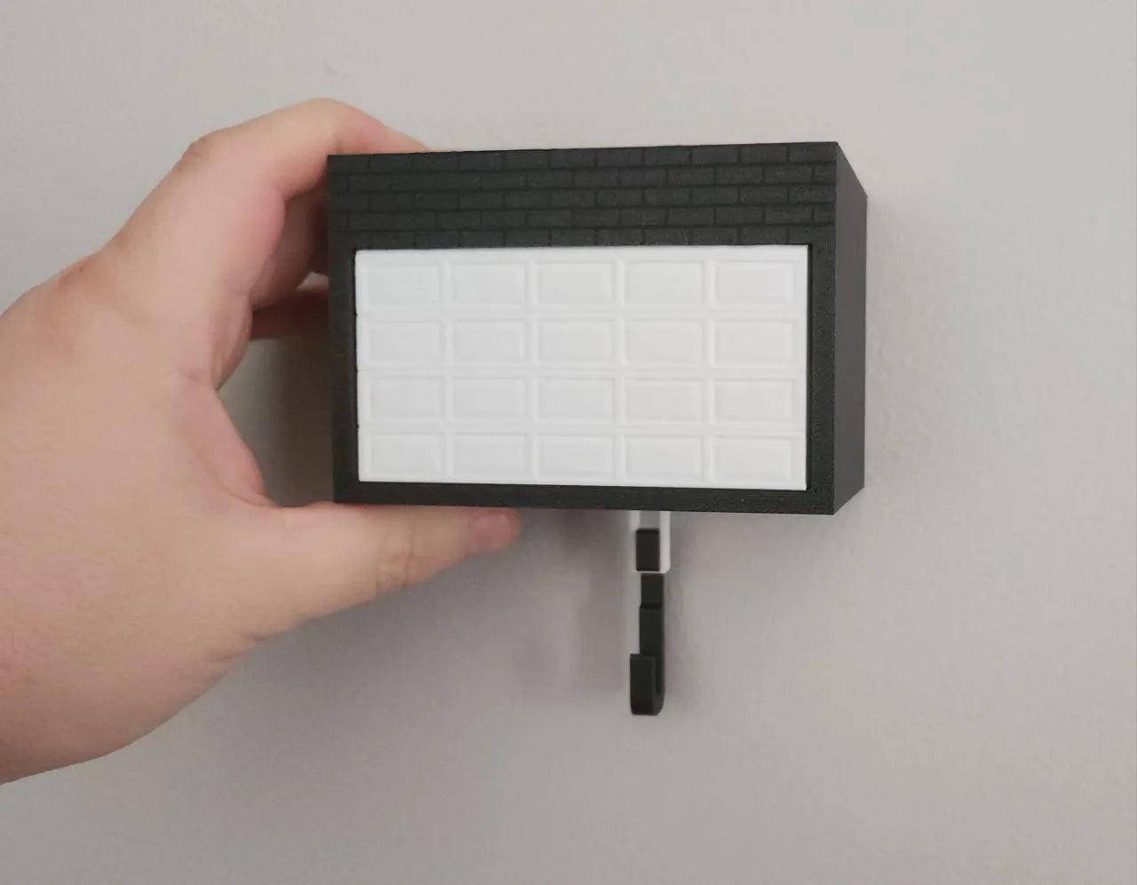 Miniature Car Garage Key Holder with 1:64 Scale Model – Wall Mount with Opening Garage Door (With Hot Wheels Car)