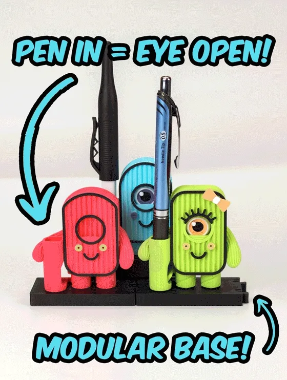 Minions Desk Pen Holder, Modular Desk Organizer, Boy & Girl Characters