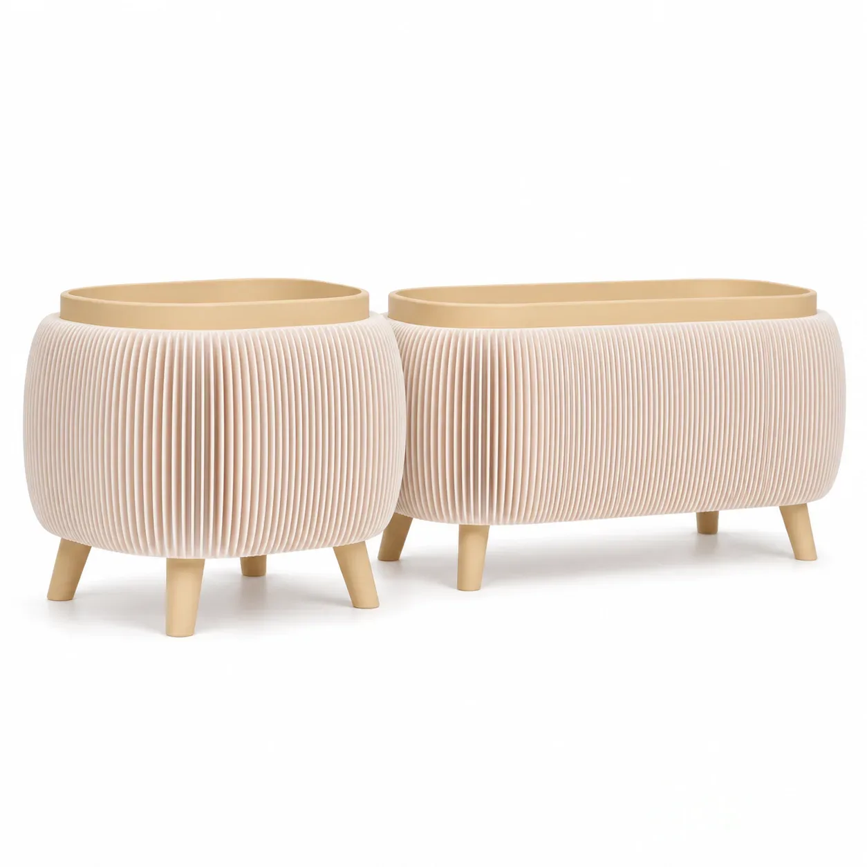 Modern Herb Planter Set with Drainage & Legs (set of 2)