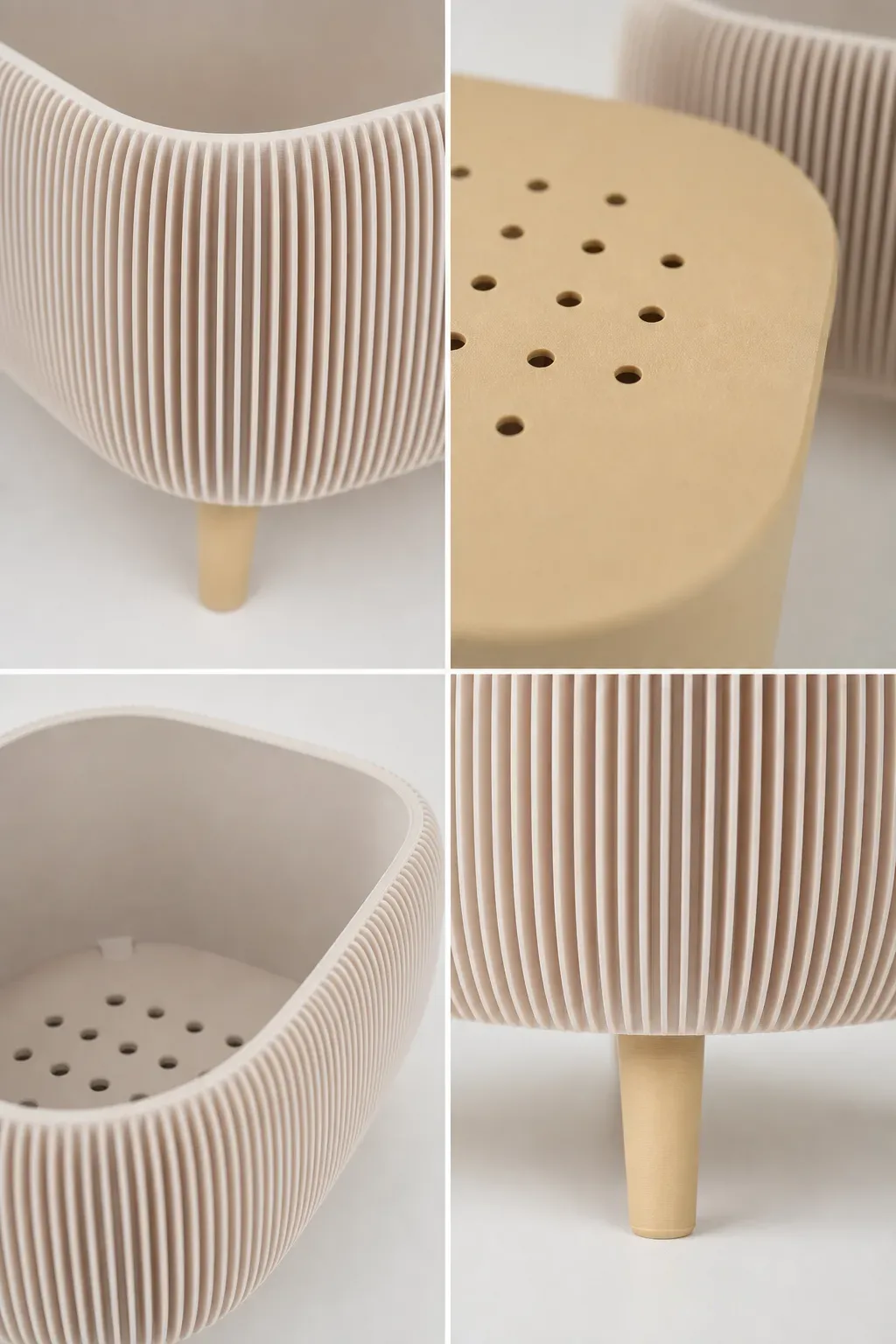 Modern Herb Planter Set with Drainage & Legs (set of 2)