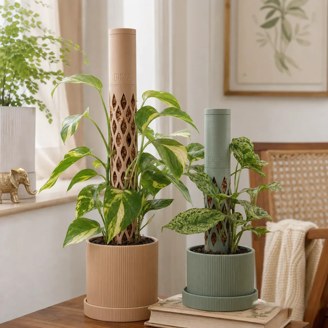 Modular Self-Watering Moss Pole for Climbers
