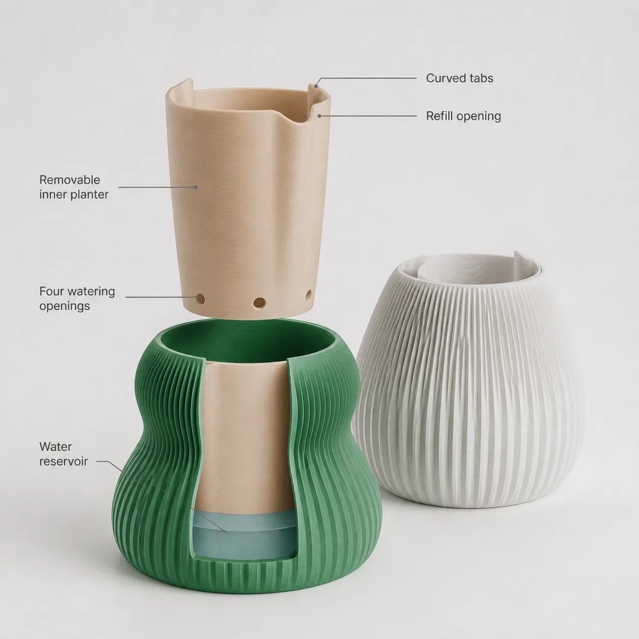 Modular Self-Watering Planter Set | Easy Plant Care (Pack of 2)