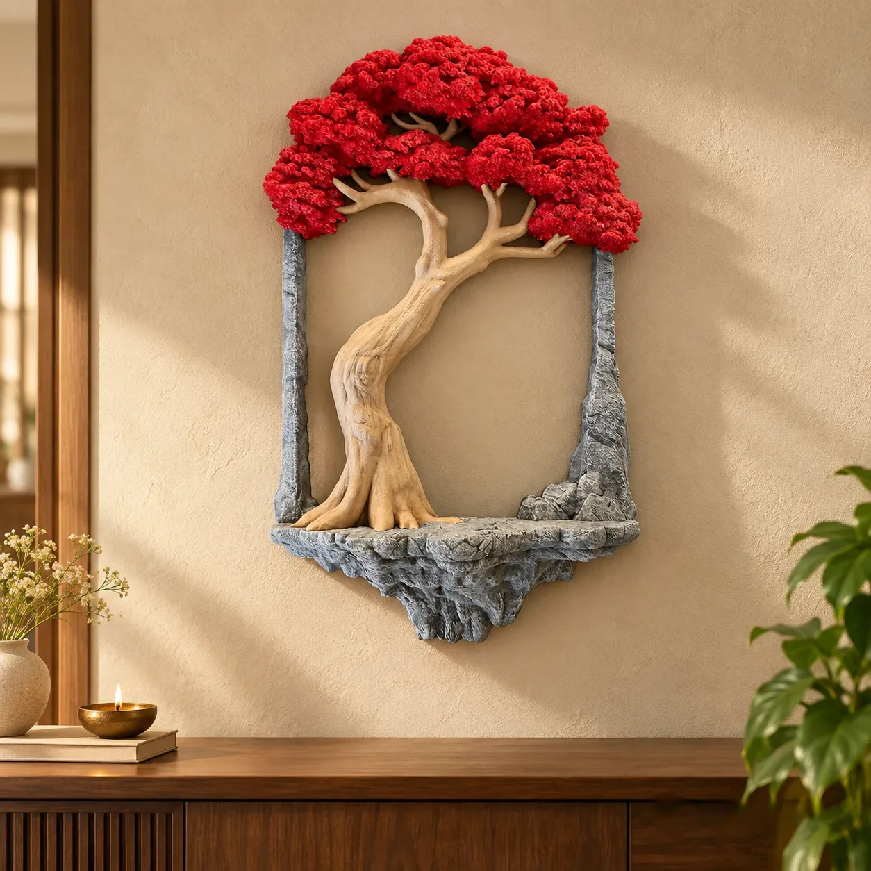 Old Tree Wall Decor Picture Frame (With One Miniature Toy)