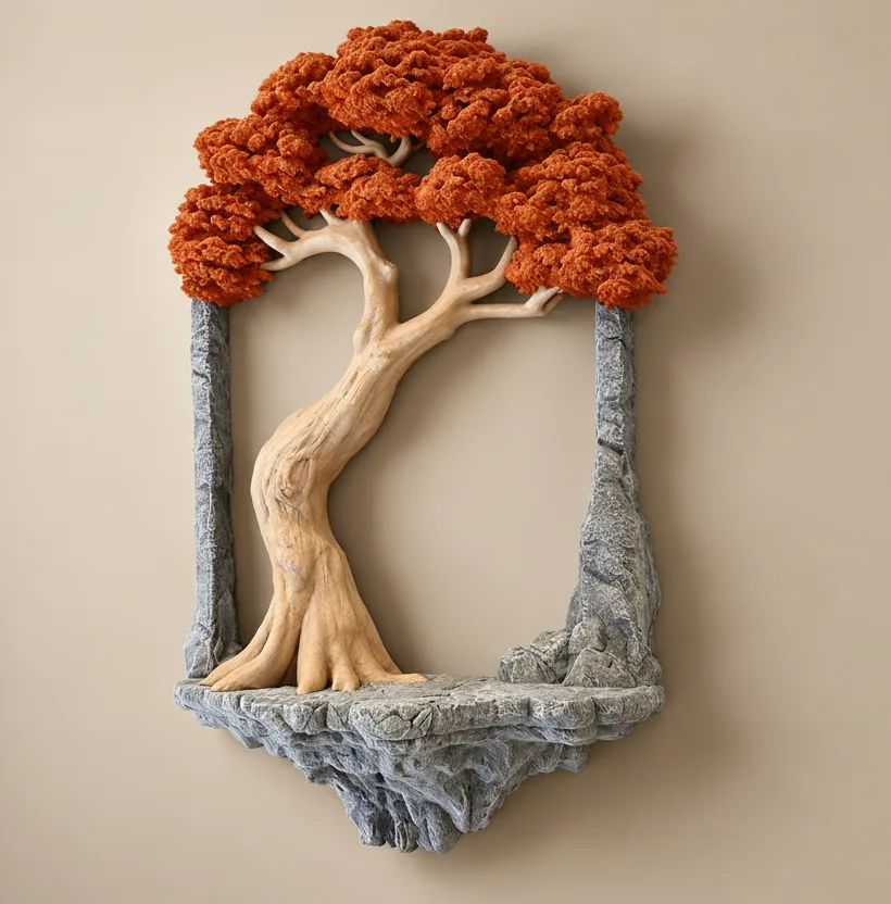 Old Tree Wall Decor Picture Frame (With One Miniature Toy)