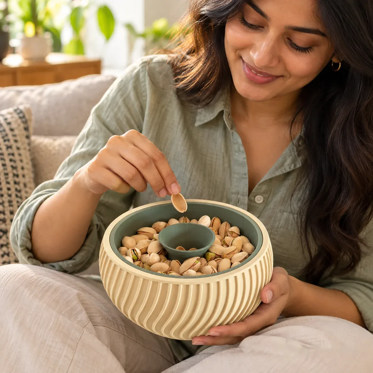 Pistachio Bowl with Hidden Waste Compartment (Pista Bowl)
