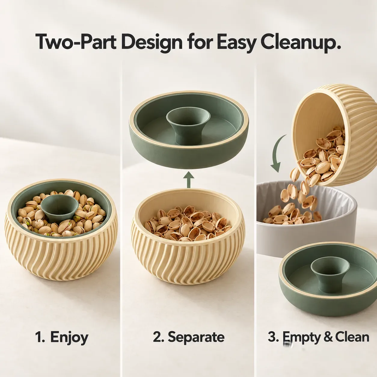 Pistachio Bowl with Hidden Waste Compartment (Pista Bowl)