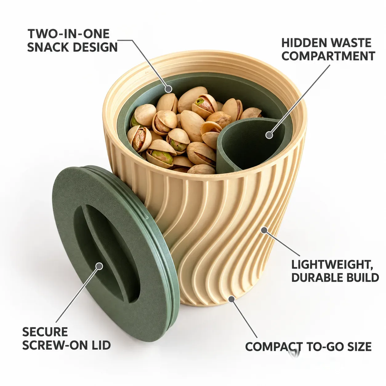 Pistachio Cup with Hidden Waste Compartment (Pista Cup)