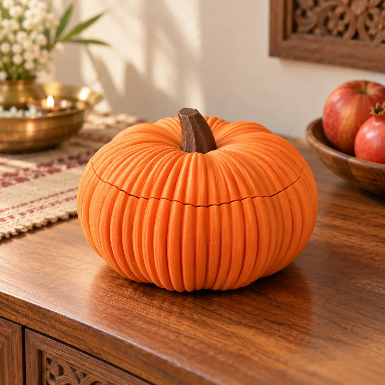 Pumpkin Bowl - Fruit, Vegetable Storage Container & Organizer with Removable Lid