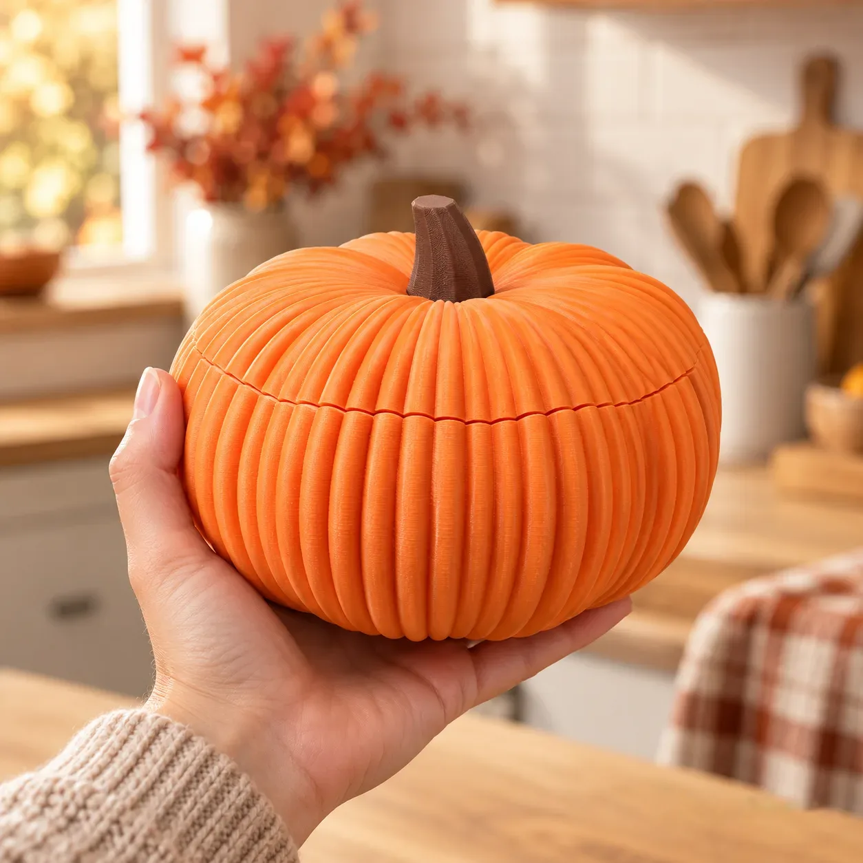 Pumpkin Bowl - Fruit, Vegetable Storage Container & Organizer with Removable Lid