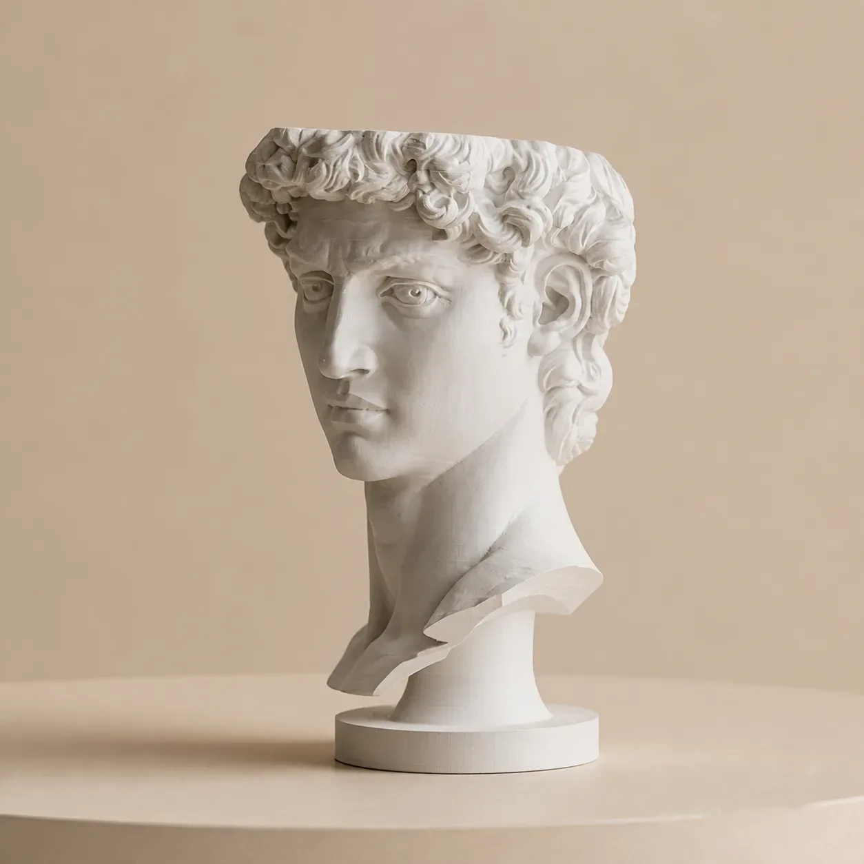 David Bust Planter with Drainage Base