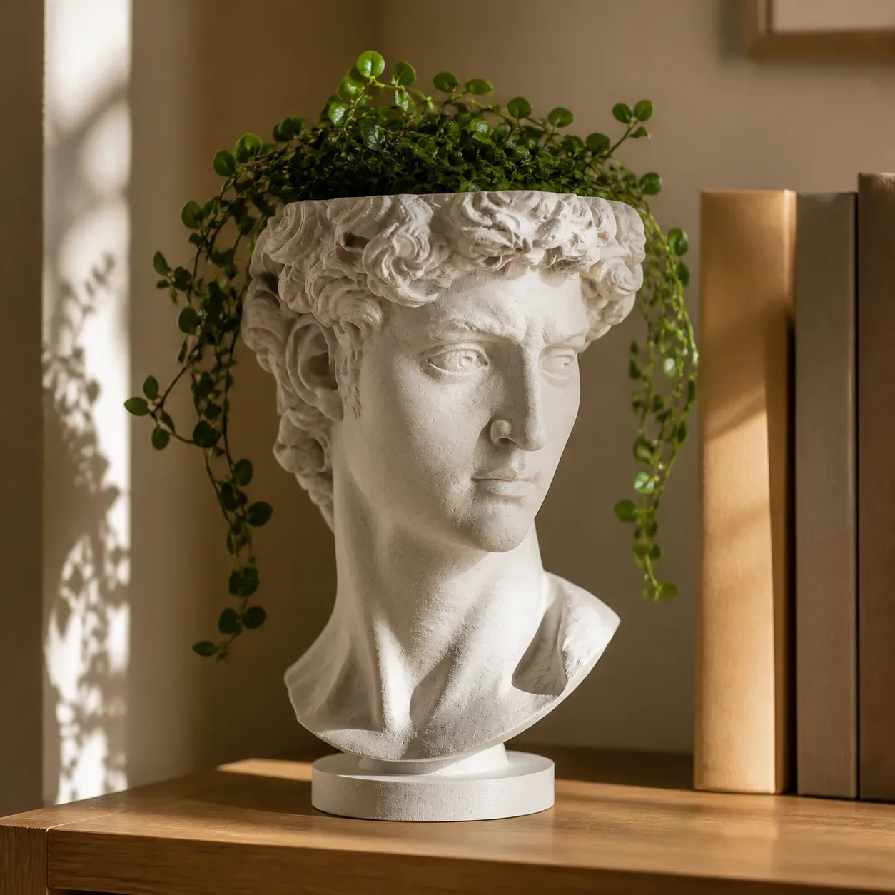 David Bust Planter with Drainage Base