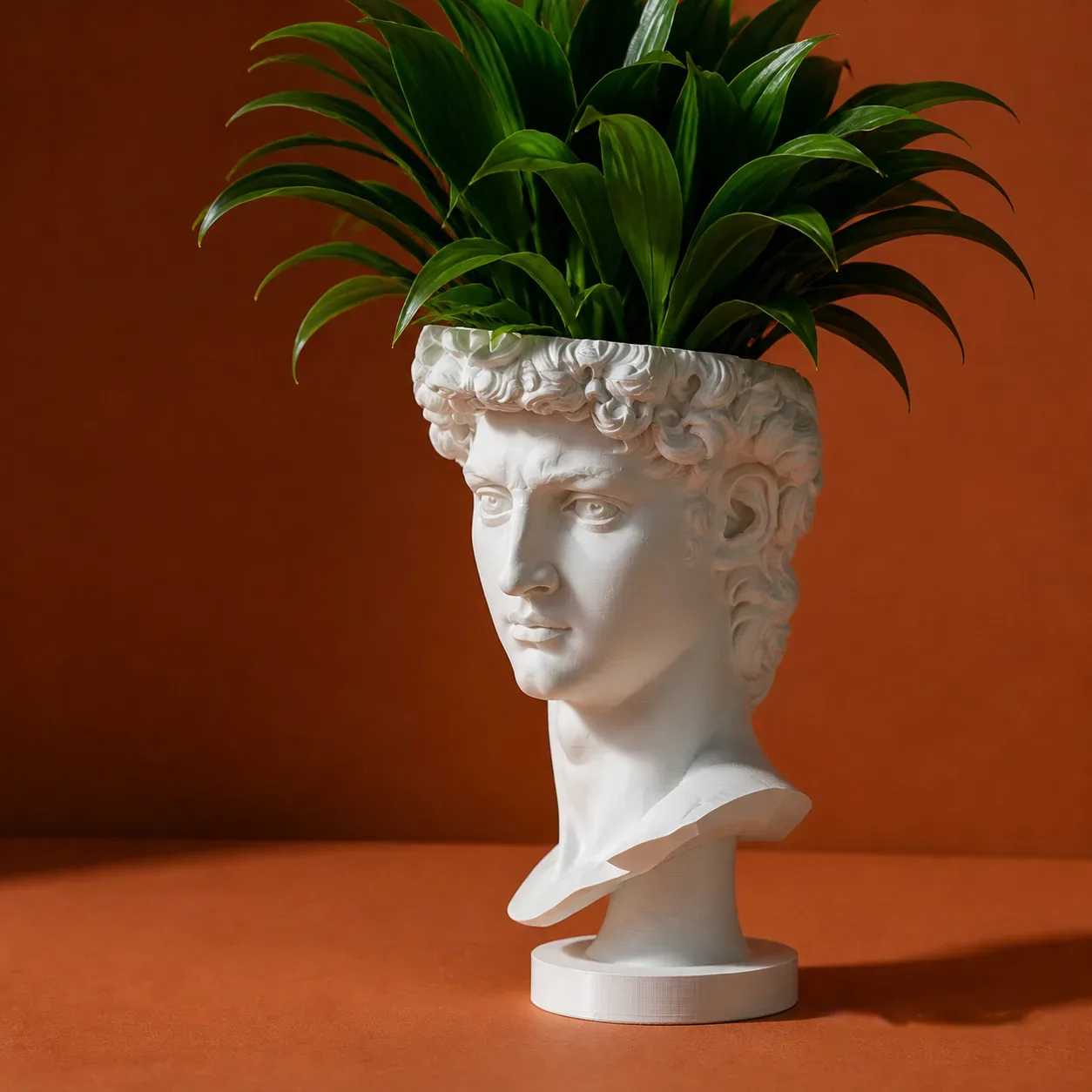 David Bust Planter with Drainage Base