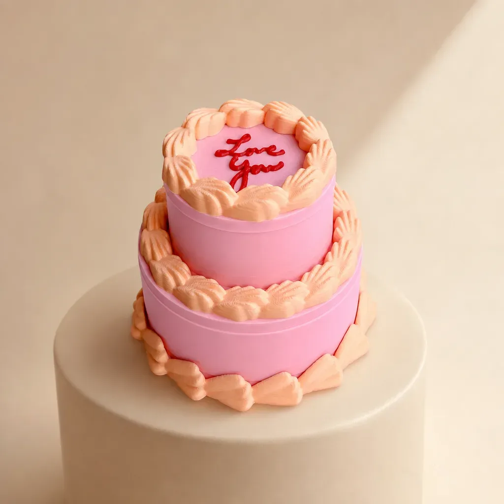Retro Cake Jewelry Box with Hidden Storage