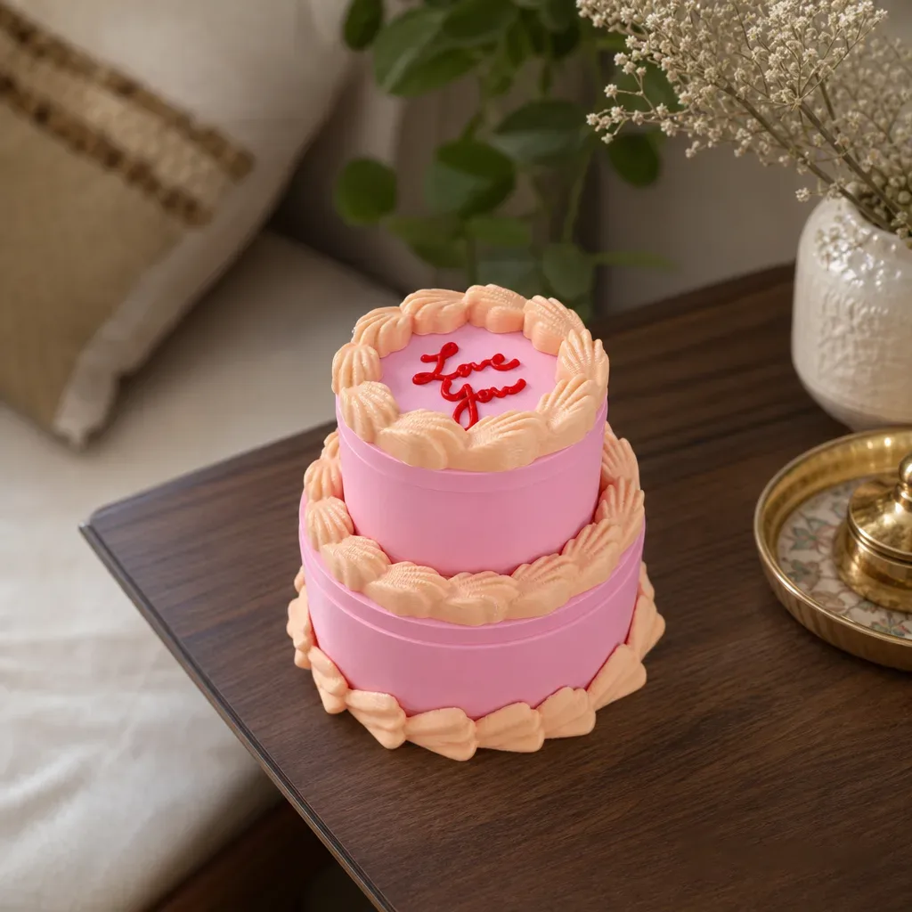 Retro Cake Jewelry Box with Hidden Storage