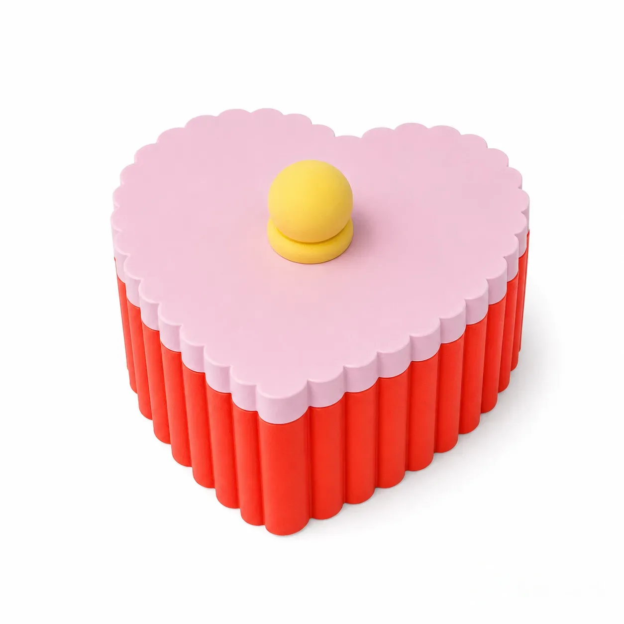 Retro Pleated Heart Jewelry Box