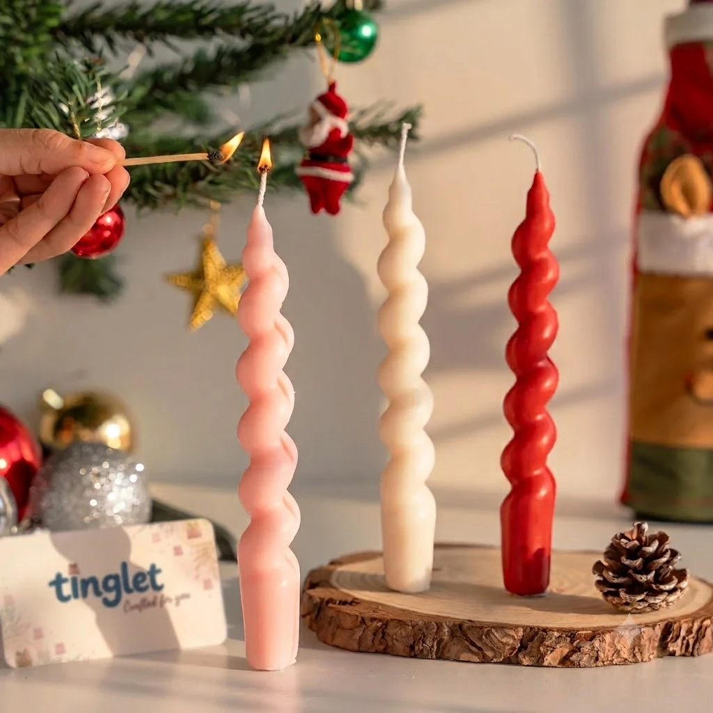 Scented Pillar Candle - Spiral Twist