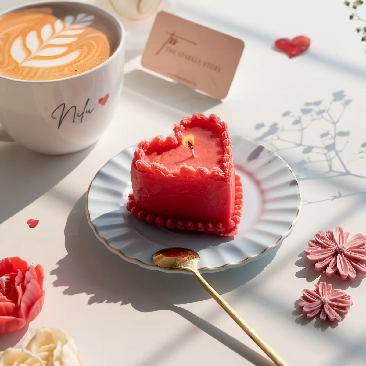 Scented Soy Wax Candle - Heart Cake