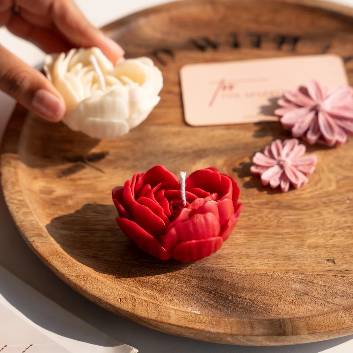 Scented Soy Wax Candle - Heart Rose