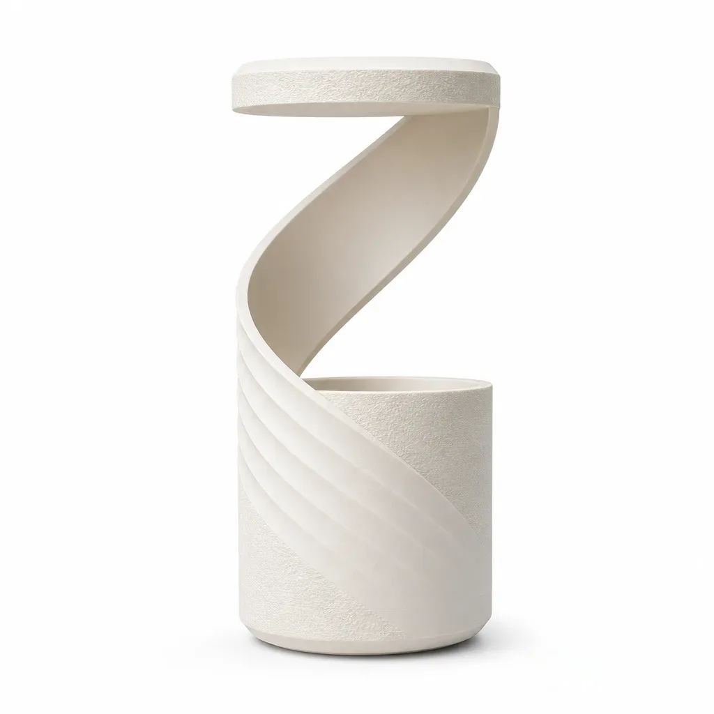 Spiral Desk Vase with Drip Tray (Manual)
