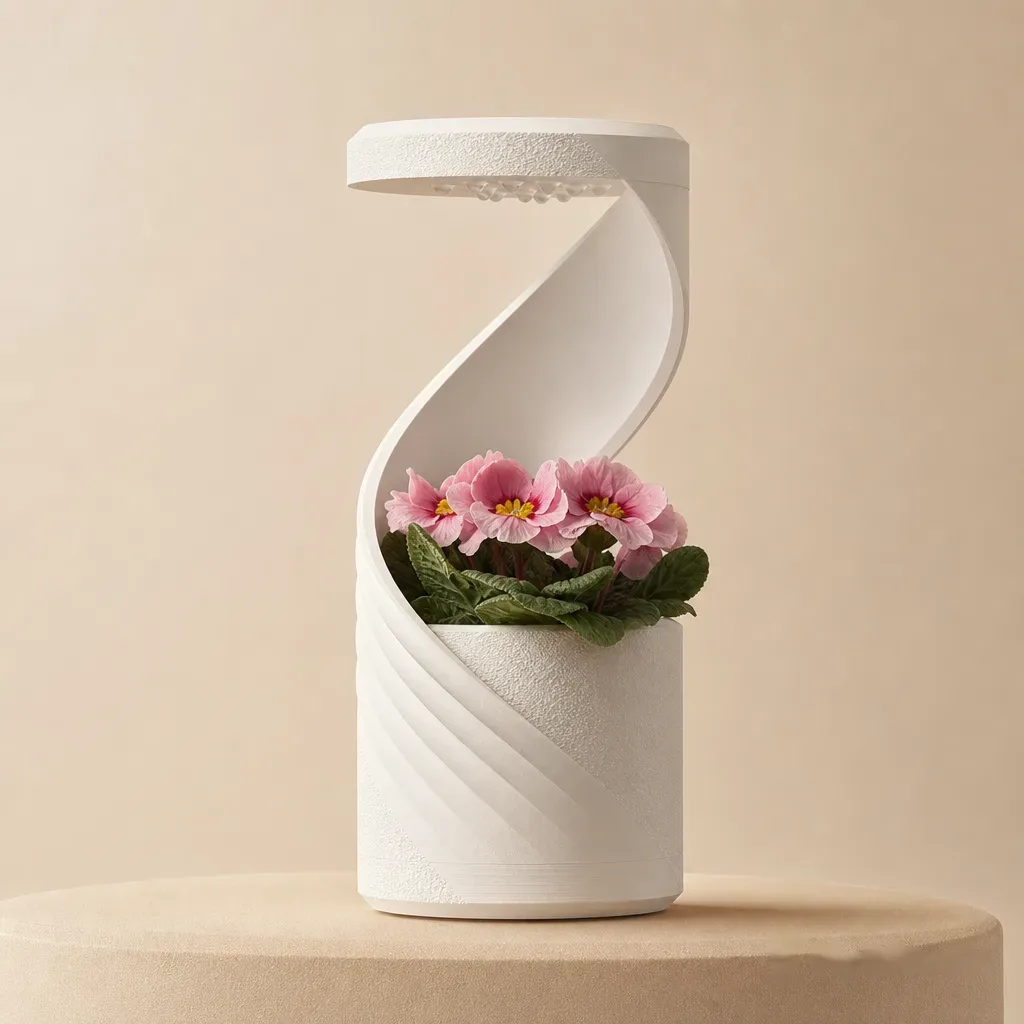 Spiral Desk Vase with Drip Tray (Manual)
