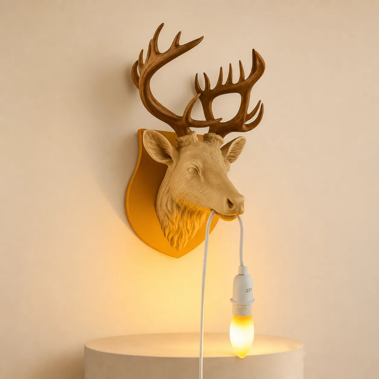 Stag Red Deer Wall Lamp for Cozy Rustic Decor