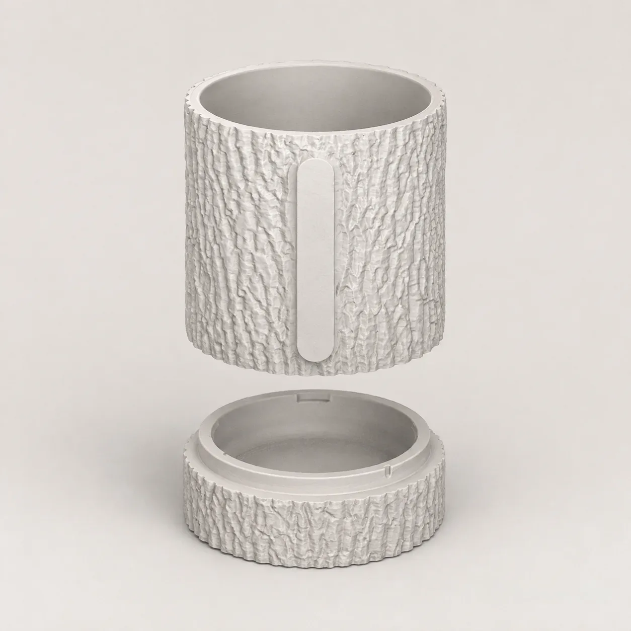 Tree Bark Planter with Hidden Drip Tray