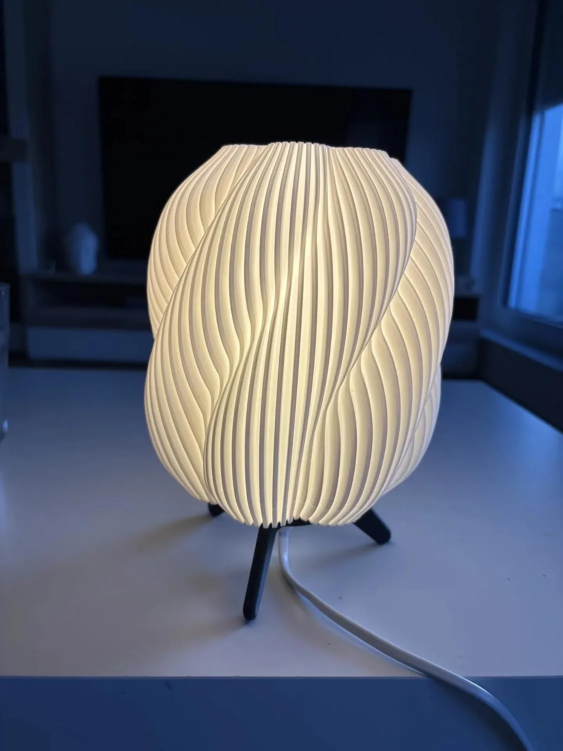 Twist Smart Glow Table Lamp, Sculptural Shade, App-Controlled (16M Colours)