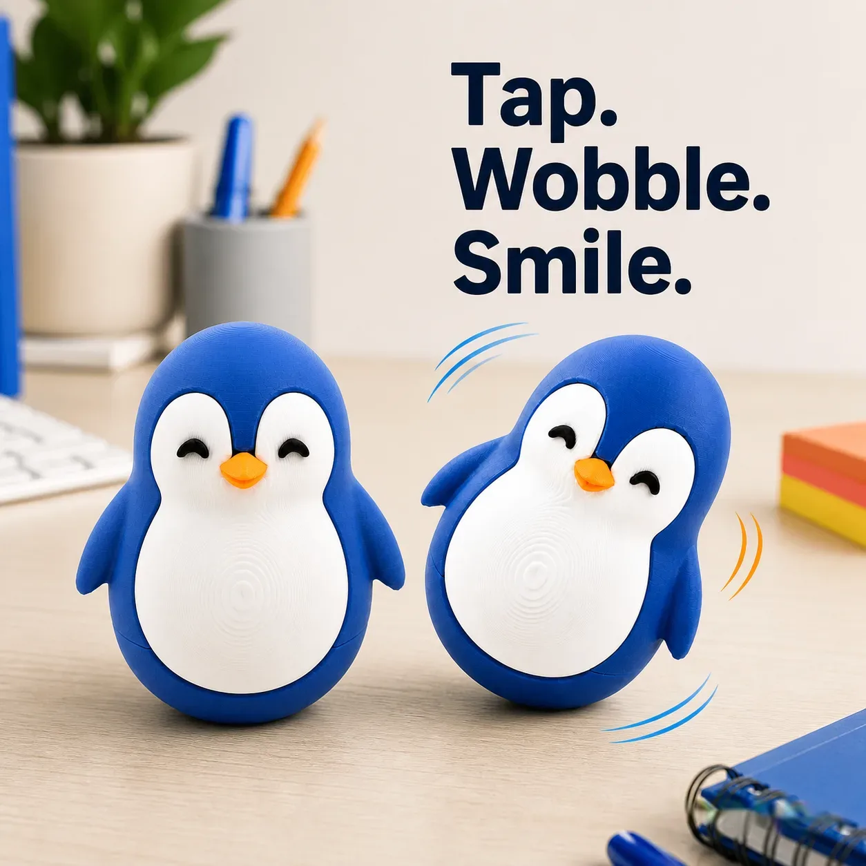 Wobble Penguin Toy β Self-Righting Desk Decor (Pack of 2)
