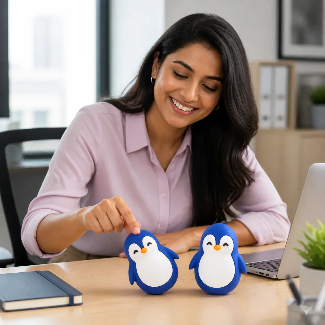 Wobble Penguin Toy β Self-Righting Desk Decor (Pack of 2)
